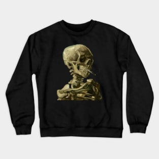 Skeleton with a burning cigarette - Van Gogh Crewneck Sweatshirt